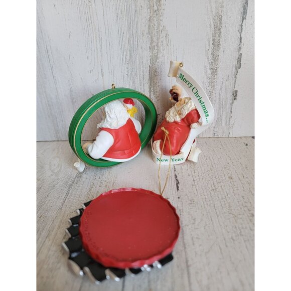 Vintage Santa Claus pause drink coca cola ornament Xmas set - Picture 6 of 7